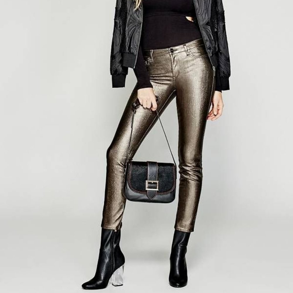 New GUESS by Marciano Metallic Skinny Jeans